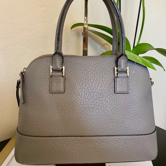 Gray Pebble Leather Kate Spade Crossbody Purse - Picture 3 of 8